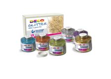 Set 6 barattoli glitter grana fine ml150 colori assortiti art 05404 cwr - Z04622