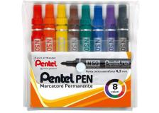 Astuccio marcatore pentel pen n50 8 col.assortiti p.tonda - Z05162