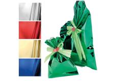 50 buste regalo in ppl metal lucido 25x40cm blu senza patella adesiva - Z05182