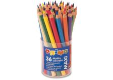 Barattolo da 36 pastelli colorati maxi jumbo 100 fsc in 12 colori primo - Z05228