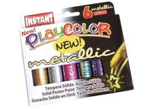 Tempera solida playcolor 6 colori metal in stick da 10gr - Z05290