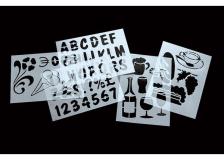 Set 6 stencil trasparenti assortiti securit - Z05424