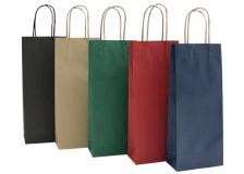 20 shoppers carta biokraft 14x9x38cm portabottiglie avana - Z05472