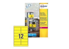 Poliestere adesivo l6107 giallo fluo 20fg A4 99,1x42,3mm (12et/fg) laser avery - Z05570