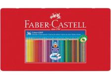 Astuccio metallo 36 pastelli colorati acquerellabili color grip faber castell - Z05704