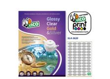 Etichetta adesiva SL4 ovale argento satinata 100fg A4 36x20mm (60et/fg) Tico - Z05915