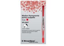 Marcatore permanente rosso p.scalpello 2-4mm starline - Z09060