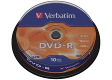 Scatola 10 dvd-r spindle 16x 4.7gb 120min.serigrafato - Z09448