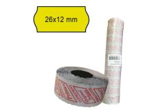 Pack 10 rotoli 1000 etich. 26x12mm onda giallo perm. printex - Z10976