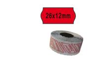 Pack 10 rotoli 1000 etich. 26x12mm onda rosso perm. printex - Z10977