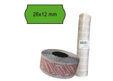 Pack 10 rotoli 1000 etich. 26x12mm onda verde perm. printex - Z10978