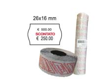 Pack 10 rotoli 1000 etich. 26x16mm onda "scontato" bianco perm. printex - Z10987