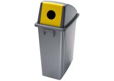 Contenitore office 60lt + coperchio giallo con foro per bottiglie - Z11187