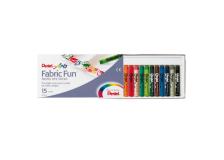 Astuccio 15 pastelli per tessuto fabric fun pentel - Z11260