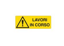 Cartello alluminio 35x12,5cm 'lavori in corso' - Z11331