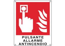 Cartello alluminio 12x14,5cm 'pulsante allarme antincendio'' - Z11341