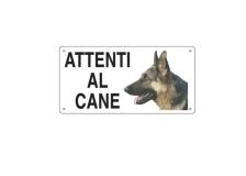 Cartello alluminio 25x12,5cm 'attenti al cane'' - Z11344