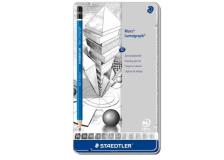 Astuccio metallo 12 matita grafite mars® lumograph® 12gradazioni staedtler - Z11383