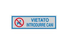 Targhetta adesiva 165x50mm vietato introdurre cani - Z11453