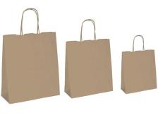 25 shoppers carta biokraft 18x7x24 cm neutro cordino avana - Z11690