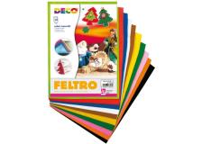 Feltro colorato conf. da 10 fogli in colori assortiti cwr - Z11984