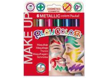 Make up tempera solida playcolor astuccio con 6 colori metallic - Z12071