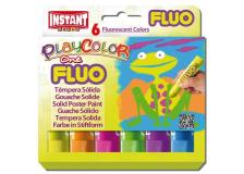 Tempera solida playcolor 6 colori fluo in stick da 10gr - Z12094