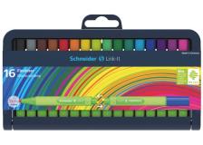 Astuccio 16 fineliner link-it 0,4mm colori ass. schneider - Z12275