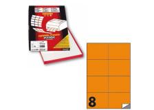 Etichetta adesiva c/512 arancio fluo 100fg A4 105x74mm (8et/fg) markin - Z12368