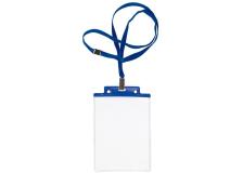 10 portanome pass 6s-p 10x15cm (a6) blu con cordoncino blu - Z12436