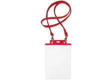 10 portanome pass 7st-m 15x21cm (A5) rosso con cordoncino rosso - Z12438