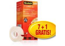 Value pack 7+1 nastri adesivi 19mmx33m scotch crystal clear 600 - Z12789