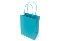 25 shoppers carta kraft 26x11x34,5cm twisted turchese - Z13083
