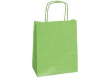 25 shoppers carta kraft 14x9x20cm twisted verde mela - Z13087