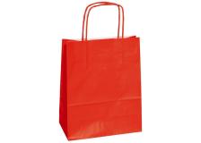 25 SHOPPERS CARTA KRAFT 14X9X20CM TWISTED ROSSO - Z13088