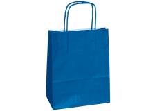 25 shoppers carta kraft 14x9x20cm twisted blu - Z13089