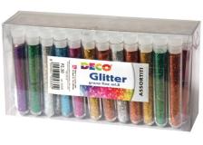 GLITTER 50 FLACONI GRANA FINE 12ML COLORI ASSORTITI CWR - Z13198