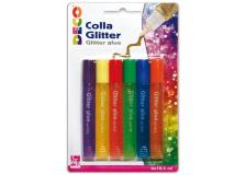 BLISTER COLLA GLITTER 6 PENNE 10,5ML COLORI  PASTELLO ASSORTITI CWR - Z13204