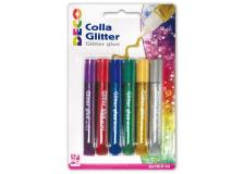 BLISTER COLLA GLITTER 6 PENNE 10,5ML COLORI ASSORTITI METAL CWR - Z13205