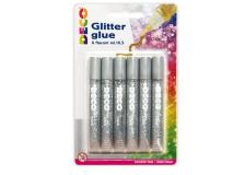 BLISTER COLLA GLITTER 6 PENNE 10,5ML ARGENTO CWR - Z13207