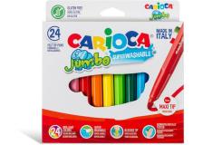 Scatola 24 pennarelli jumbo lavabili colori assortiti carioca - Z15198