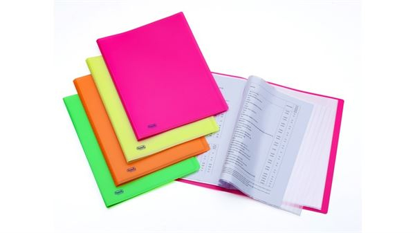 Favorit 400102290 Portalistino Neon con 40 Buste Formato Interno 22X30 cm Giallo Fluo