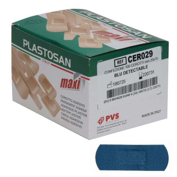 Blue Plasters Steroplast Sterochef 7.5 X 2.5 Detectable Per Box 100 69