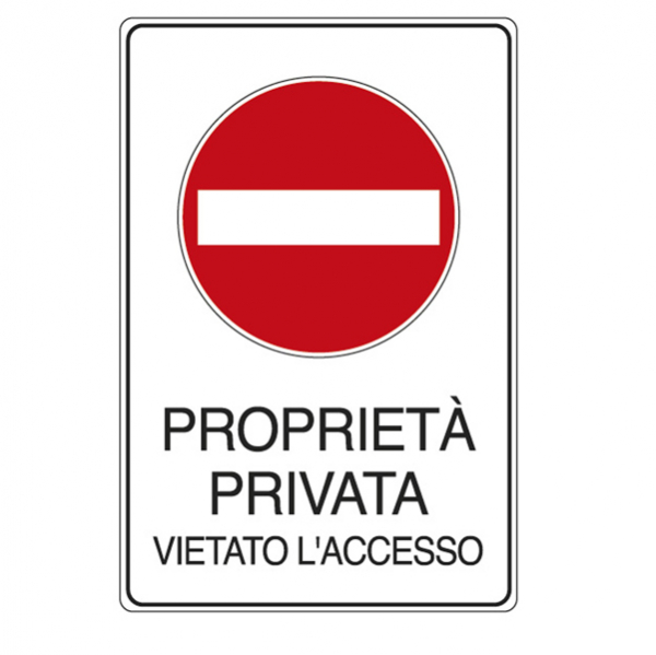 CARTELLO PROPRIETÀ PRIVATA Alluminio Spazzolato 15x30 cm Cartello Proprietà P... EUR 33,24