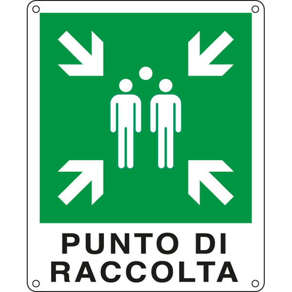 Cartello Alluminio 25x31cm 'Punto di Raccolta'